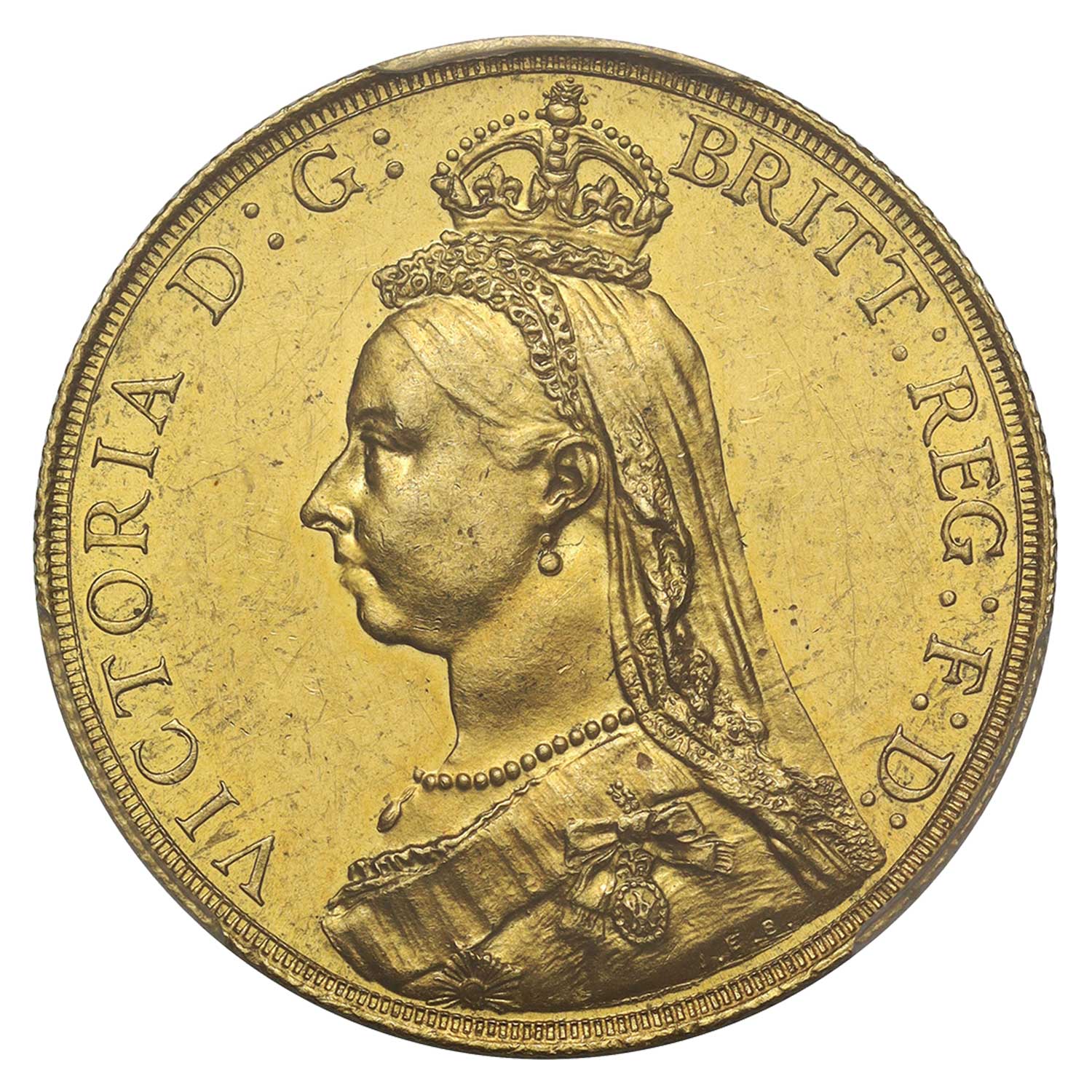 1887 Victoria Gold Two Pounds Double Sovereign - Rarest Currency Version 