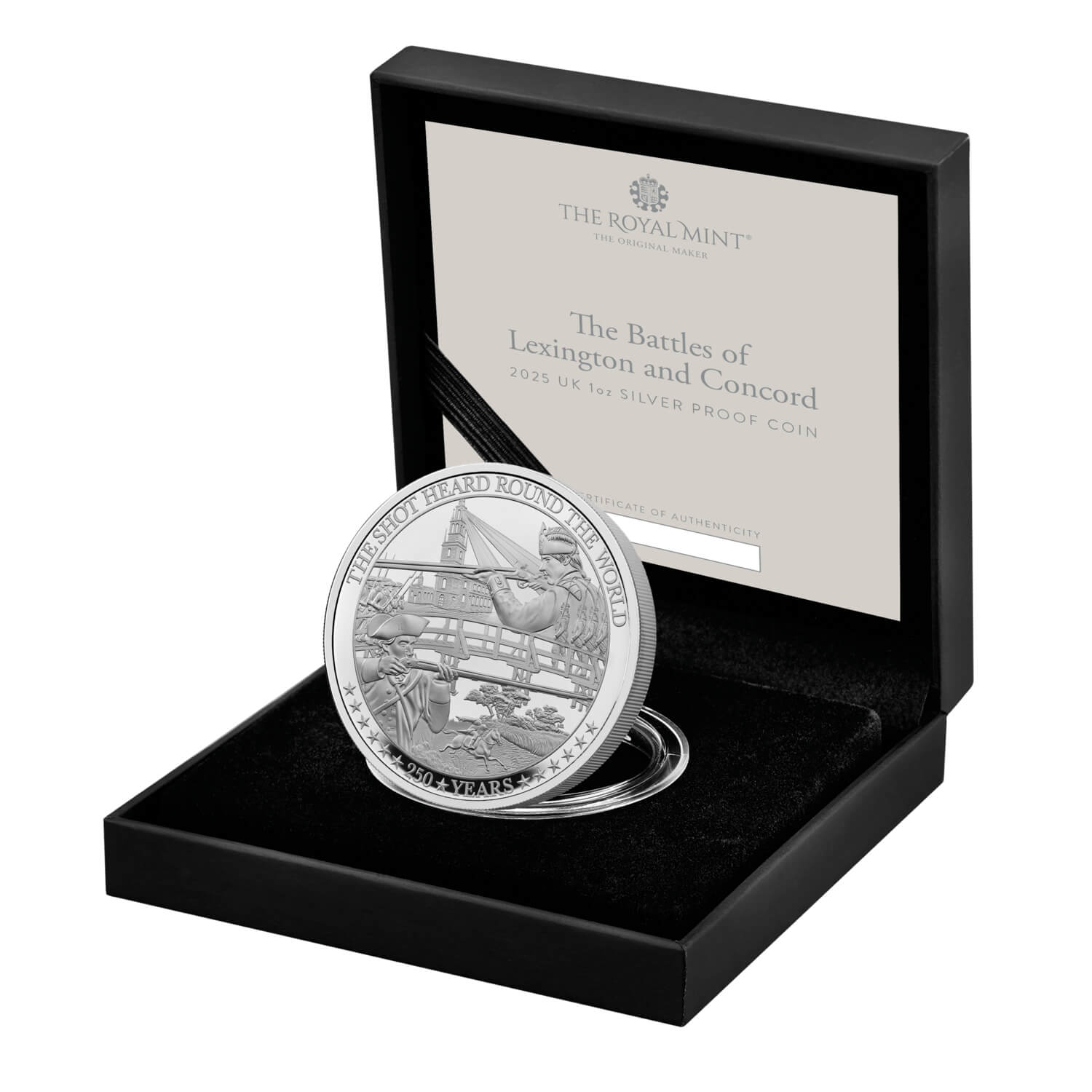 The Battles of Lexington and Concord 2025 UK 1oz Silver Proof Coin