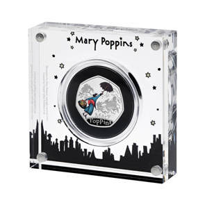 Mary Poppins 2025 UK 50p Silver Proof Colour Coin