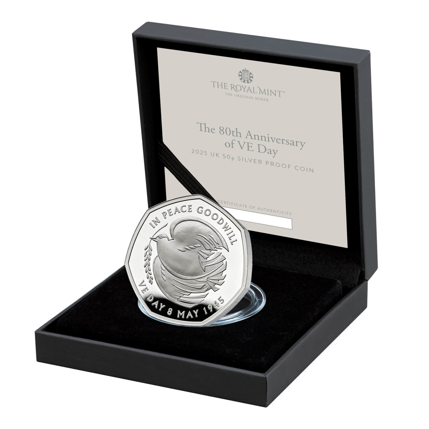 The 80th Anniversary of VE Day 2025 UK 50p Silver Proof Coin